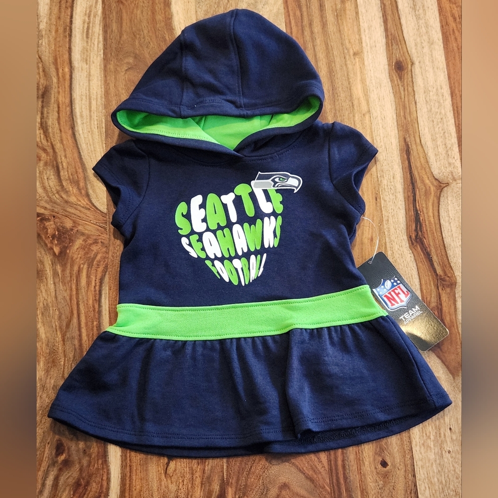 NFL Seattle Seahawks Navy and Lime Green Dress